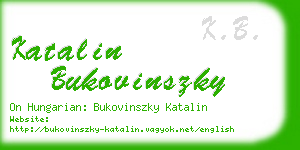 katalin bukovinszky business card